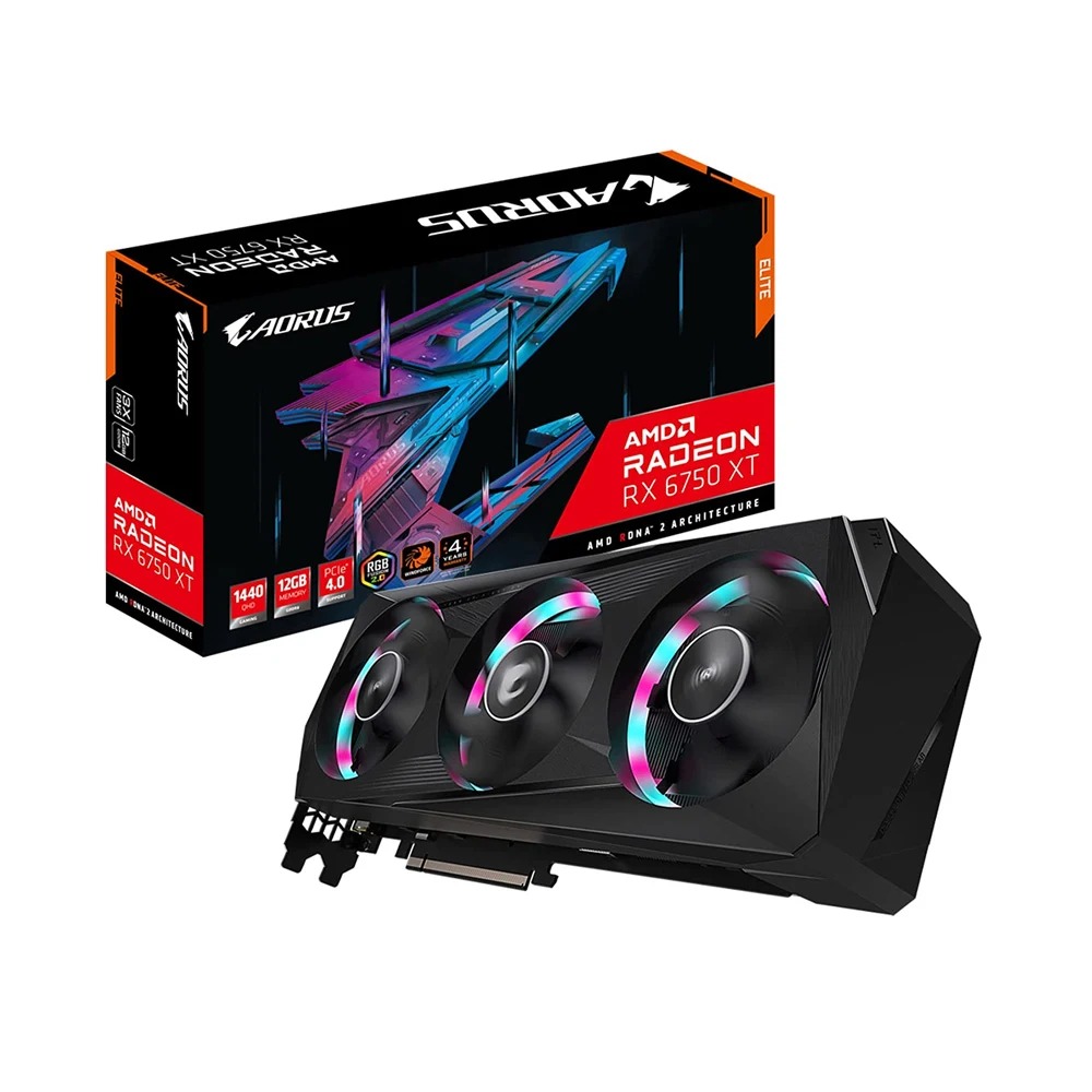 CARD MÀN HÌNH GIGABYTE AORUS RADEON RX 6750 XT ELITE 12G 12GB GDDR6
