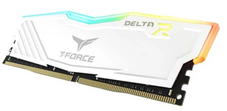BỘ NHỚ MÁY TÍNH TEAM T-FORCE DELTA WHITE RGB 8GB (1 X 8GB) DDR4 3200MHz