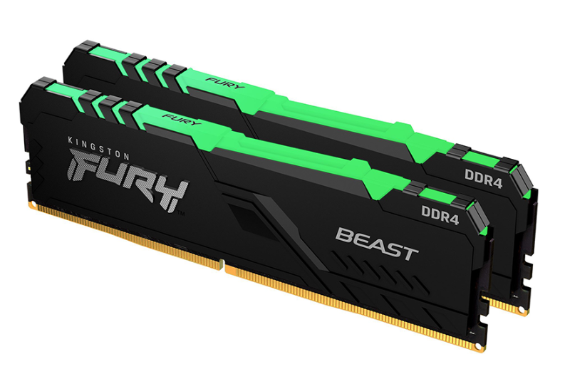 BỘ NHỚ MÁY TÍNH KINGSTON FURY BEAST RGB 32GB (2 X 16GB) DDR4 3600MHz