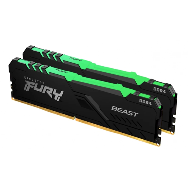 BỘ NHỚ MÁY TÍNH KINGSTON FURY BEAST RGB 16GB (2 x 8GB) DDR4 3200MHz