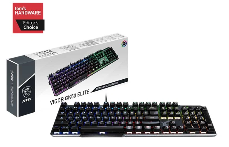 BÀN PHÍM CƠ GAMING CÓ DÂY MSI VIGOR GK50 ELITE KAILH BLUE SWITCH